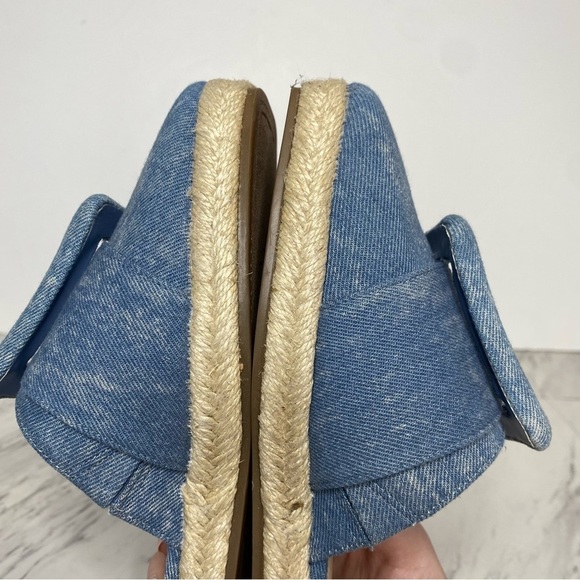 Vince Camuto Jinannie Stonewash Denim Square Toe Espadrille Mule 7 1/2 M - Picture 6 of 13
